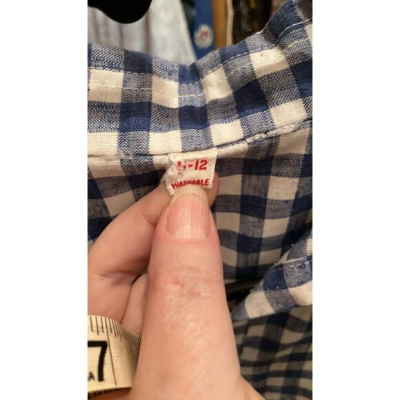 Vintage 1960s Ble White Checkered House Dress Size 12 - Picture 2 of 4